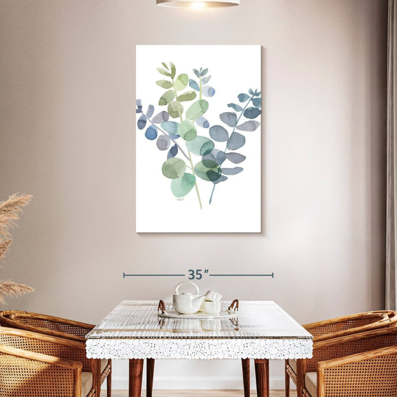 Inspiration naturelle bleu eucalyptus blanc II, H 45 po x l 30 po
