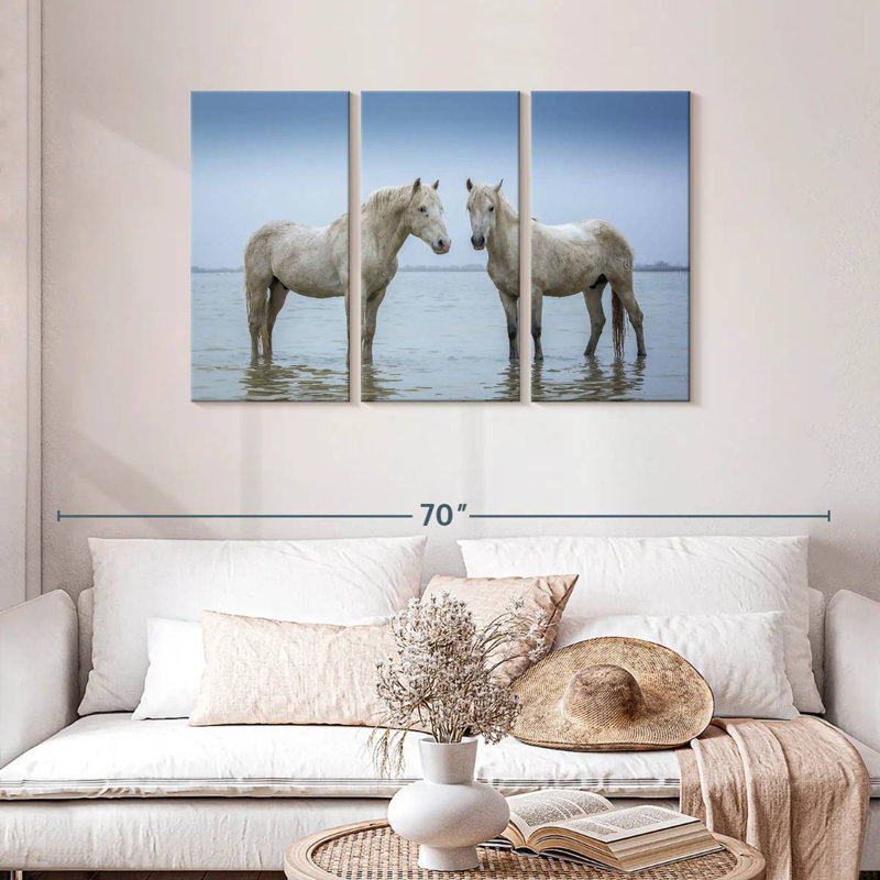 Standing Camargue Horses