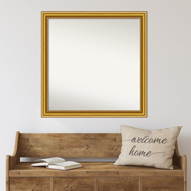Townhouse Gold Non-Beveled Bathroom Wall Mirror, 31,75 po x 31,75 po