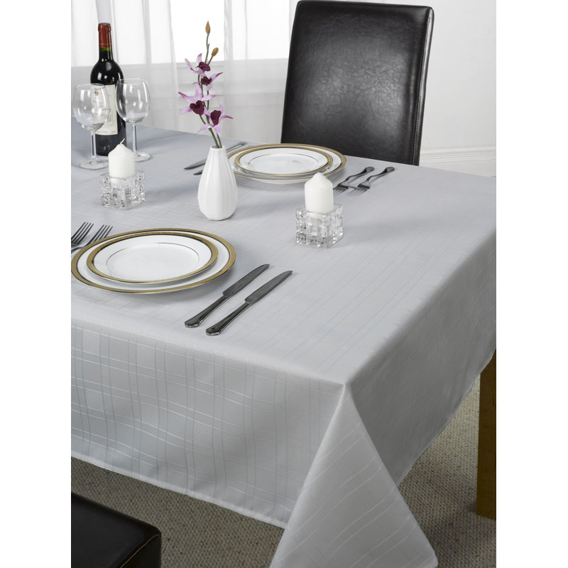 Chequers Tablecloth, Silver, 160cm W x 160cm L