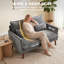 HOMCOM 2 Seater Sofa with Spring Cushions for Small Space-1619158752