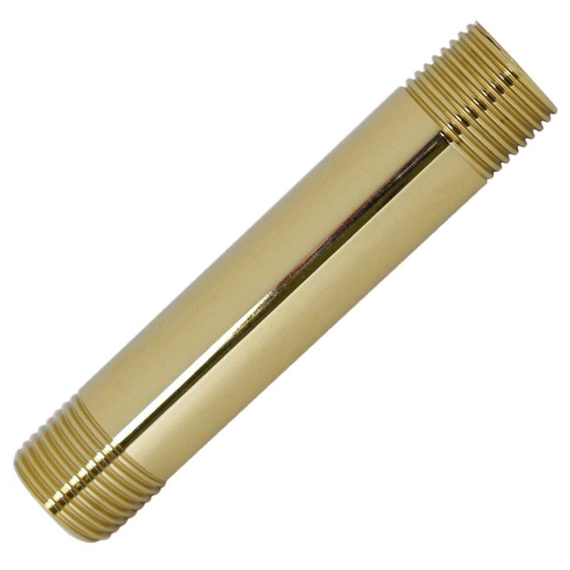 ½” X 4" IPS Brass Pipe Nipple, Gold