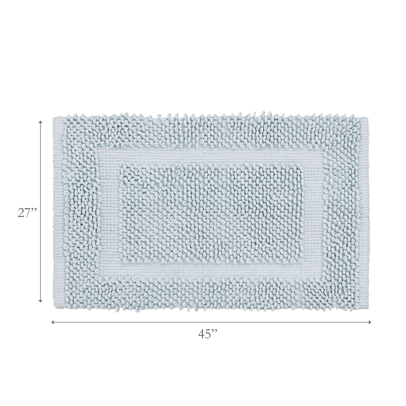 Payten Classic Cotton Bath Mat, Pale Blue, Single - 27"W x 45"L