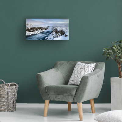 Art sur toile, cascade gelée, Francisco Mendoza Ruiz