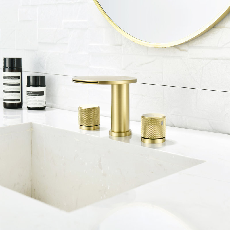 Widespread 2-Handle Bathroom Faucet, Brushed Gold