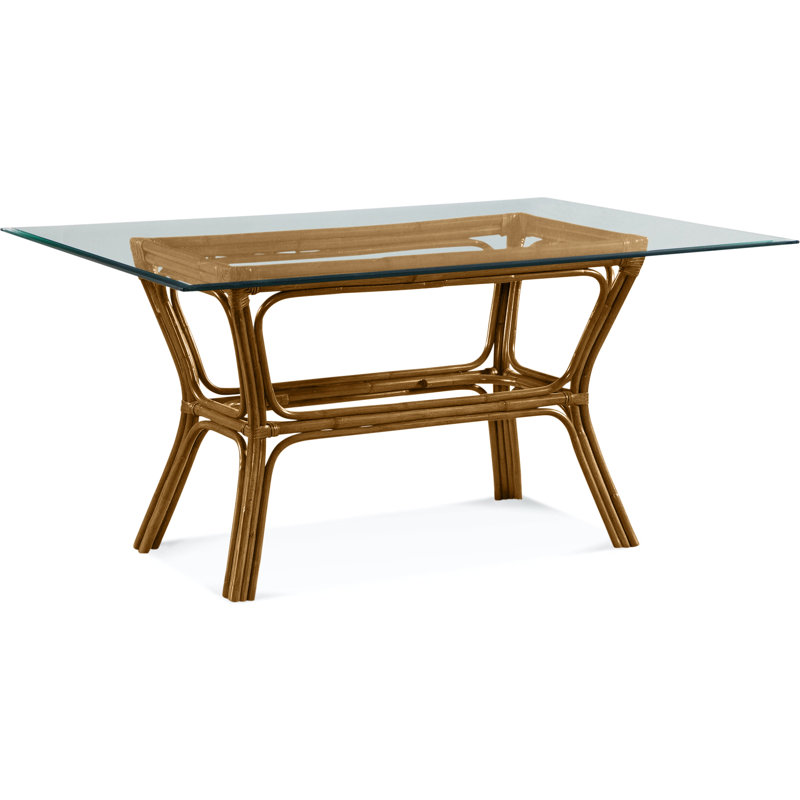 Trellis Glass Dining Table, 42" W x 60" L, Havana