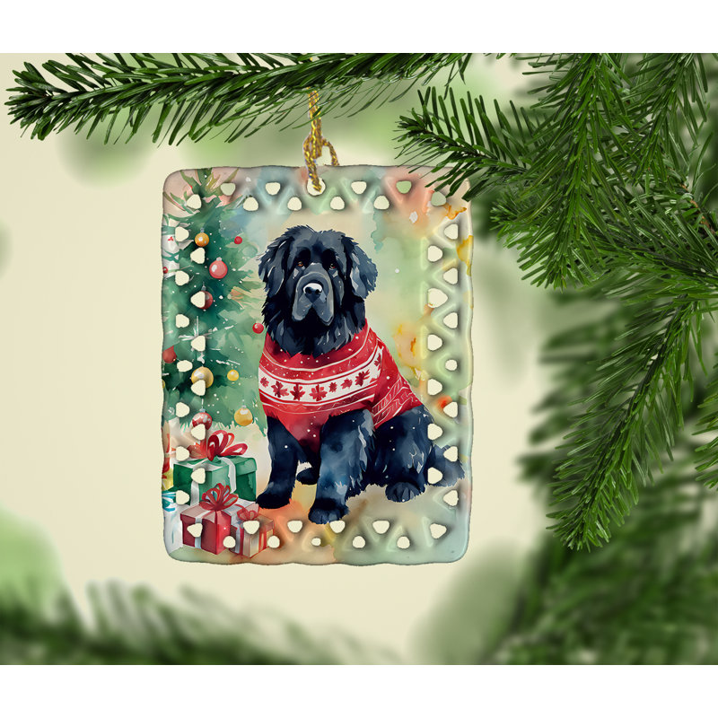 Ornement en porcelaine de Noël Terre-Neuve, Terre-Neuve 3529