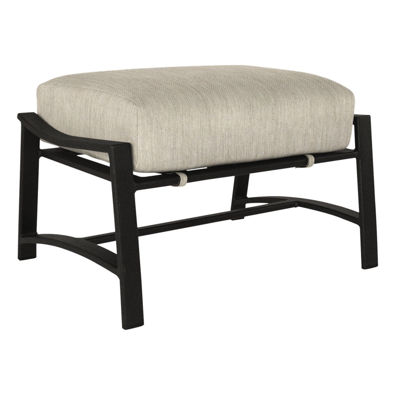 Avana Rectangle Outdoor Ottoman Patio Ottoman, Kindle Silk, Carbon Black
