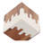 Modern Two Tone Cube Decorative Object For Home Decor - Stylish Sculpture Figurine Or Statues For Decorations For Living Room - 4", Natural/White