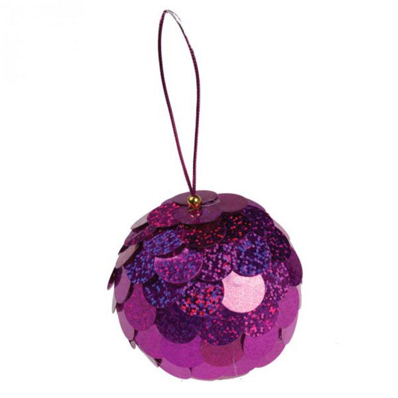 8cm Bauble, Fuschia