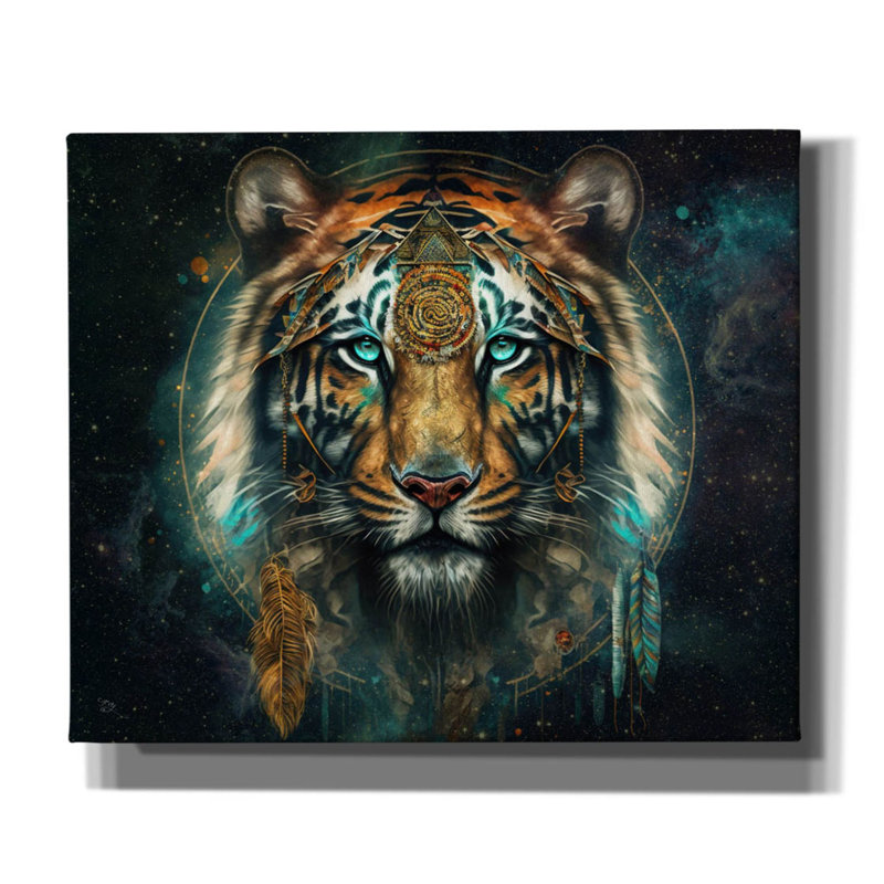 «Spirit Tiger» par Cameron Gray, art mural sur toile, H 20 po x l 24 po x P 0,75 po