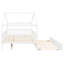 Lit double en bois avec lit gigogne simple, blanc-129230637
