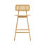 Tabouret de bar d'intérieur en bois Bari, finition naturelle, ensemble de 2-1912211865