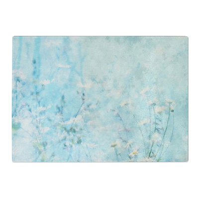 Tempered Glass Pretty Flowers Chopping Board