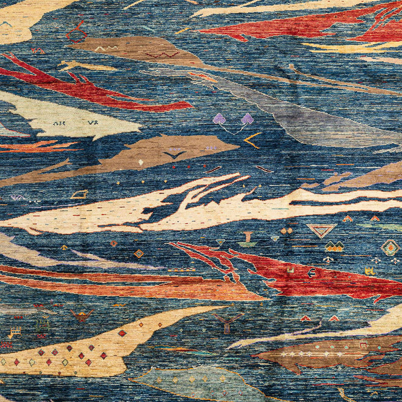 Mubarik Abstract Indoor Rug, Square 5'
