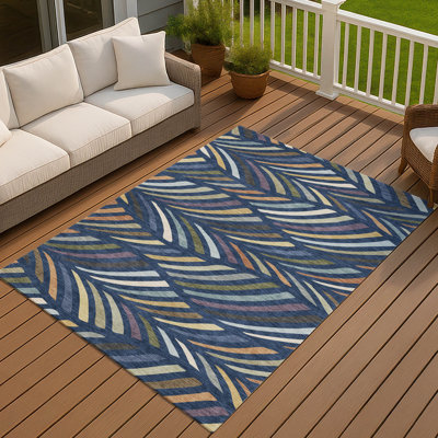 Tapis mid-century moderne lavable à la machine intérieur / extérieur Chantille ACN2475