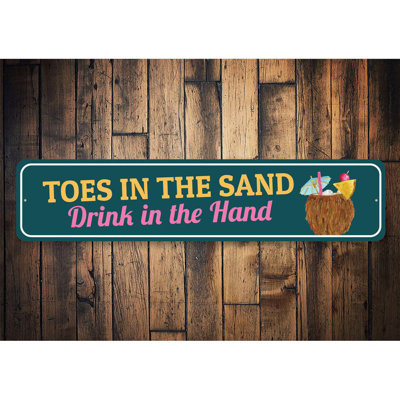 Toes in the Sand Aluminum Sign