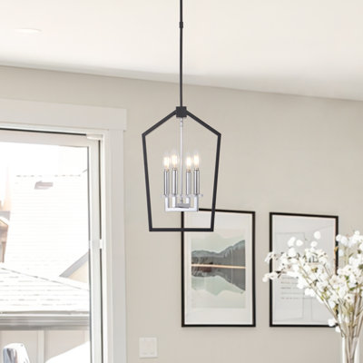 4 - Light Dimmable Lantern Geometric Chandelier