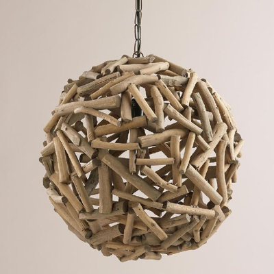 Luminaire suspendu en forme de boule de bois flottant 20 pi Modern Home