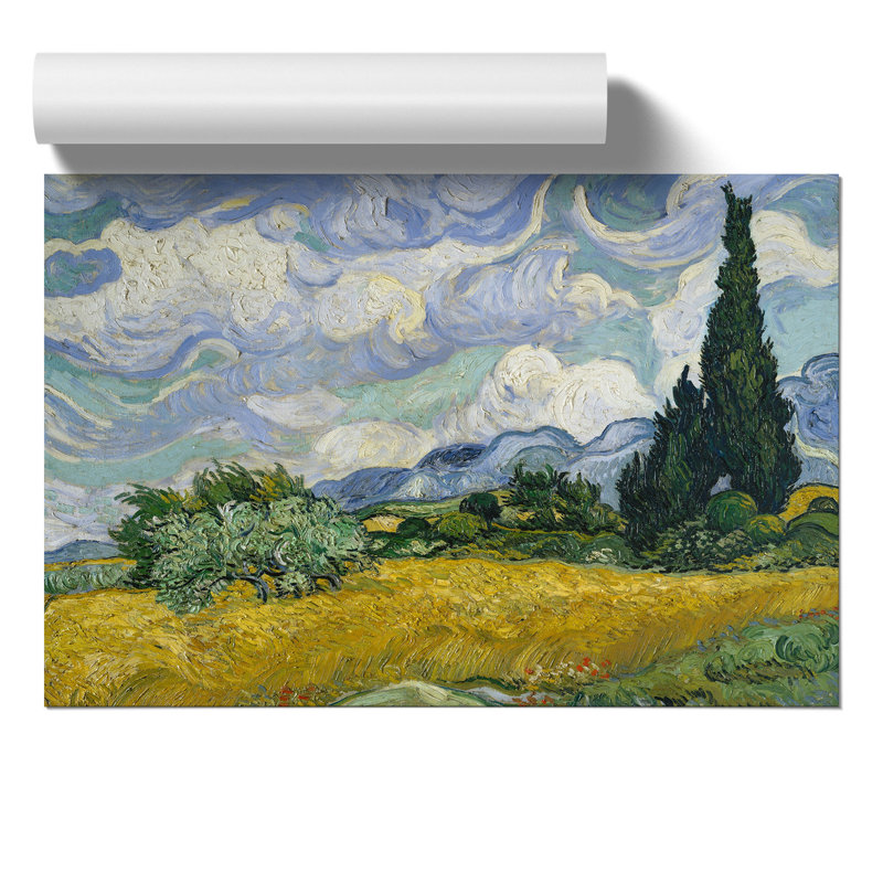 A Wheatfield with Cypresses by Vincent van Gogh - Frameless Print, 21cm H x 30cm W x 0.1cm D