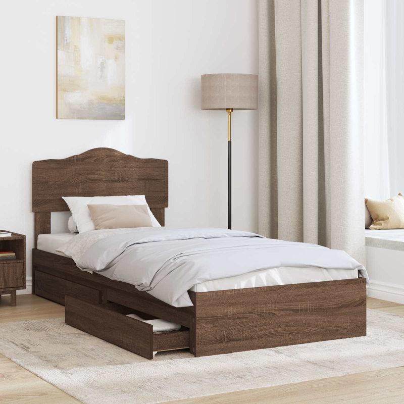 Bed, Small Single (2'6), Brown Oak