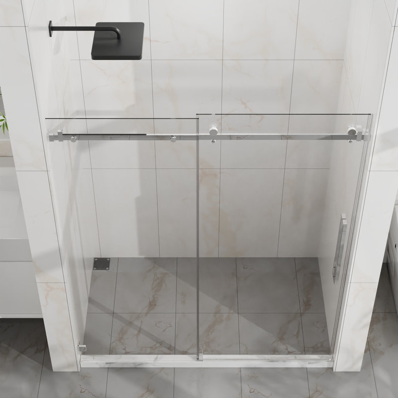 Porte coulissante silencieuse en verre