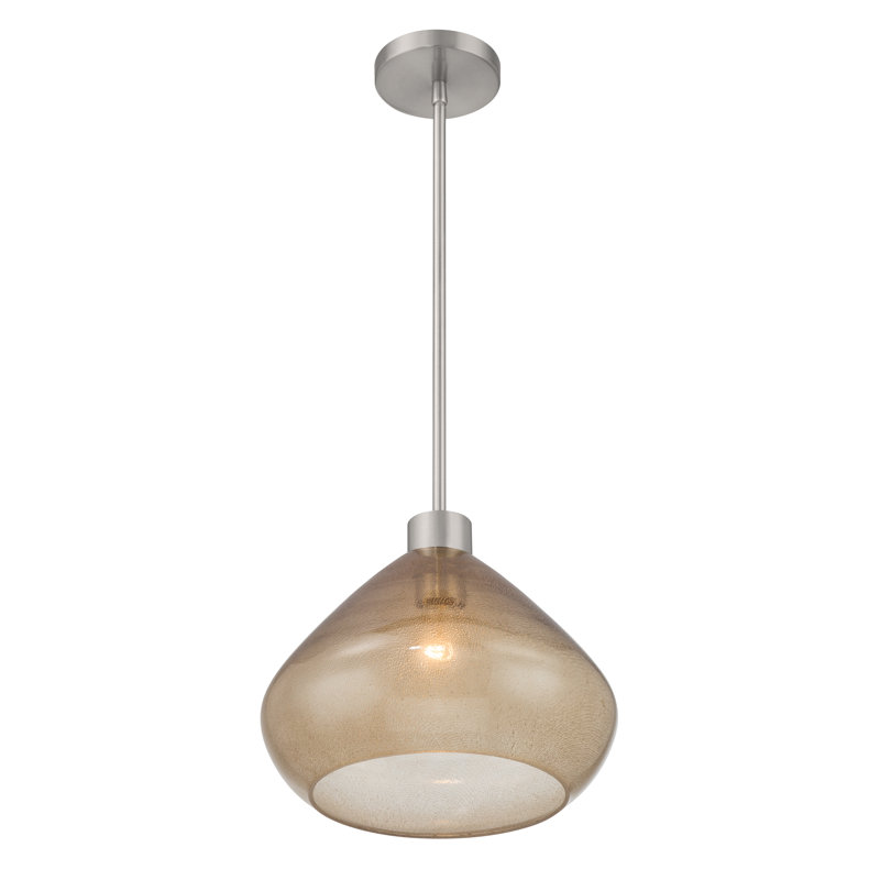 Luminaire suspendu 1 lumière 12,5 po Elaris, Brun clair, Nickel
