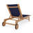 Elie Teak Outdoor Reclining Sun Lounger with Rear Wheels-1370386711