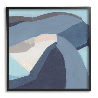 «Geometric Coastal Shape Arrangement Abstract Blue Gray» par June Erica Vess - Peinture sur toile