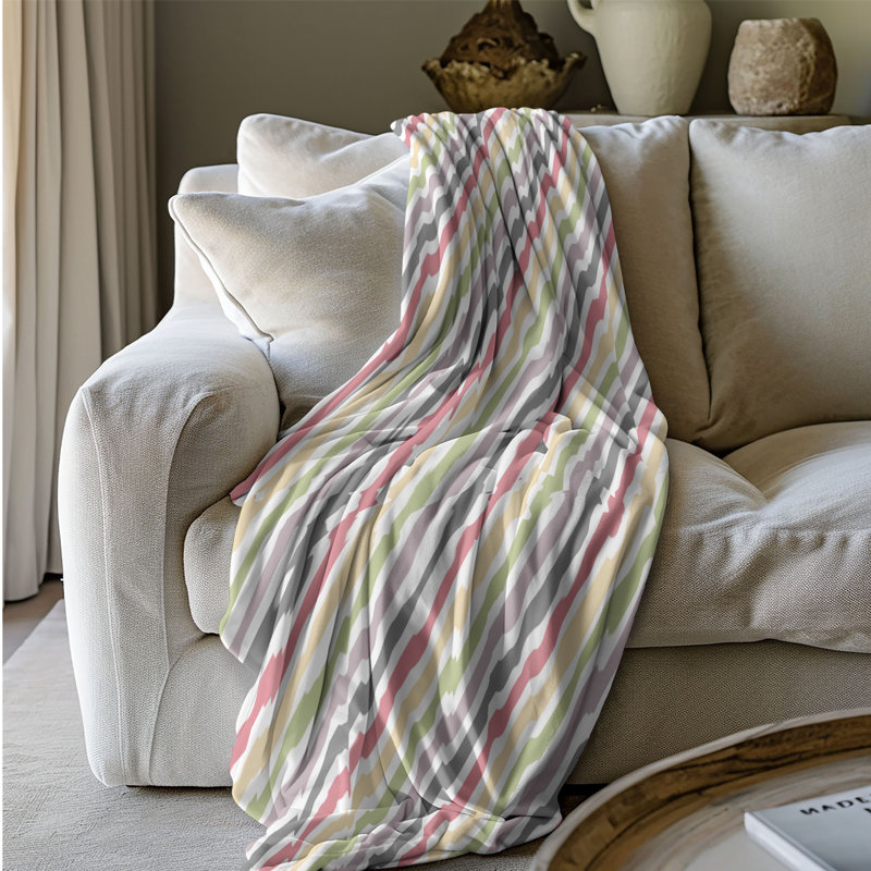Design pastel clair - couverture sherpa de qualité supérieure 1 pièce, Lit simple