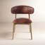 Chaise rembourrée en cuir Olimpio, tabac