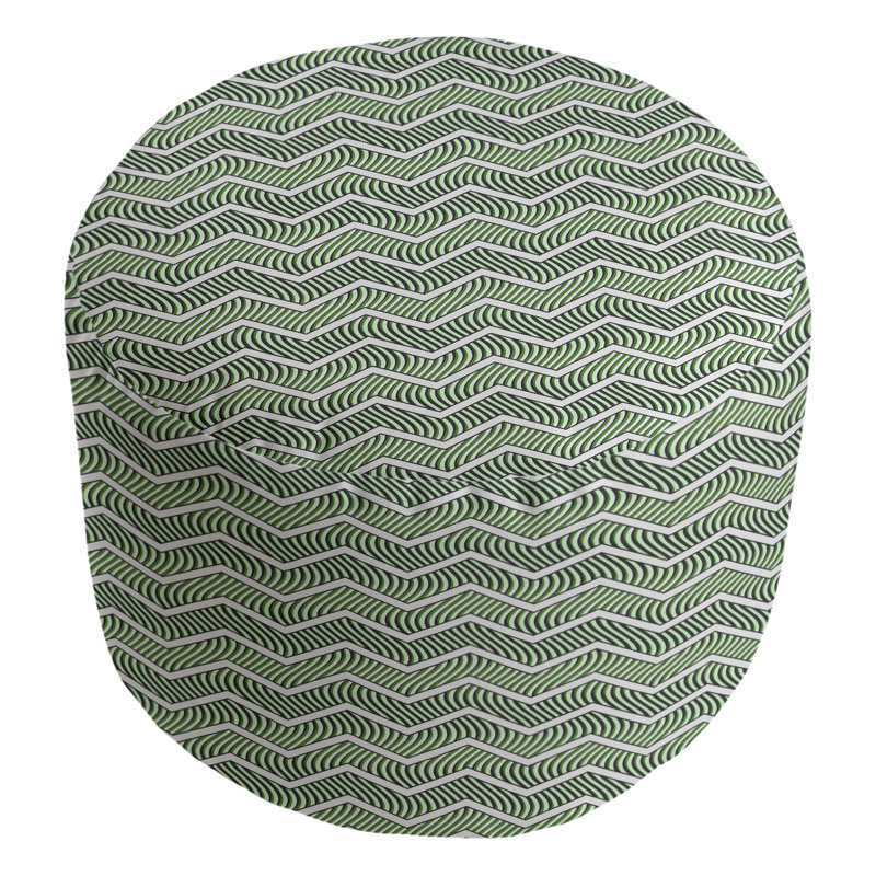 Upholstered Pouf, Green