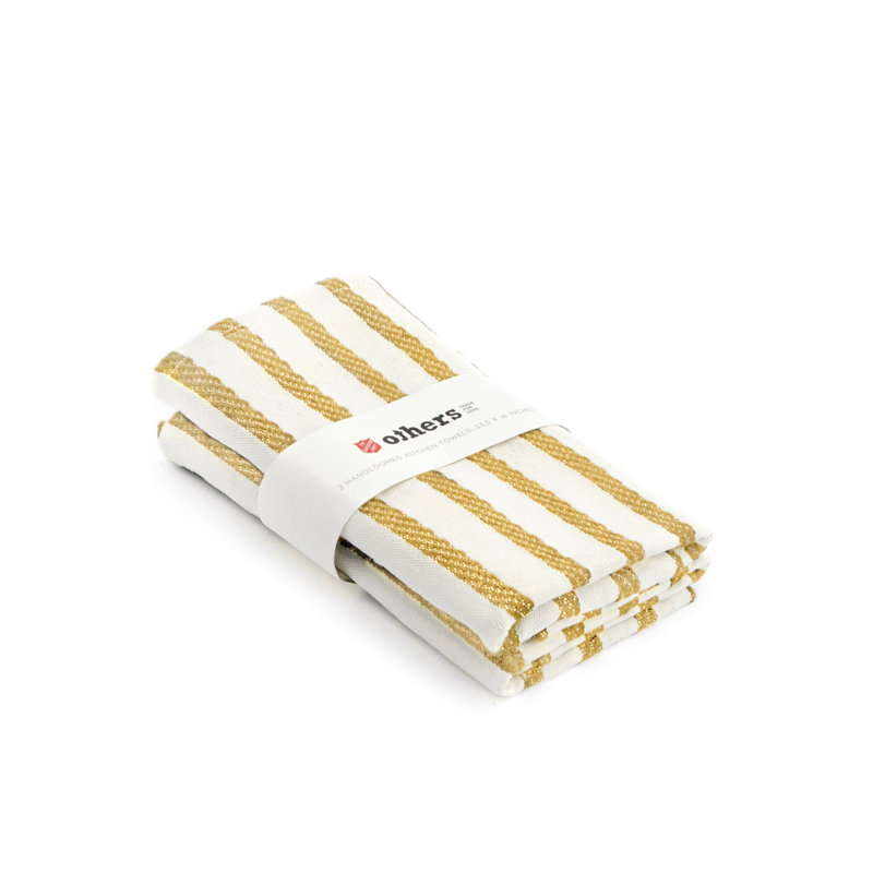 Tea Towel Striped Yellow