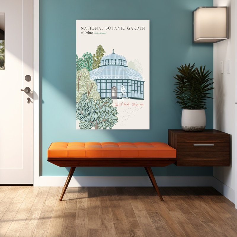 «Palm House Garden Elegant Peaceful Serene Palm Architecture Nature», reproduction d'art murale, H 48 po x l 32 po