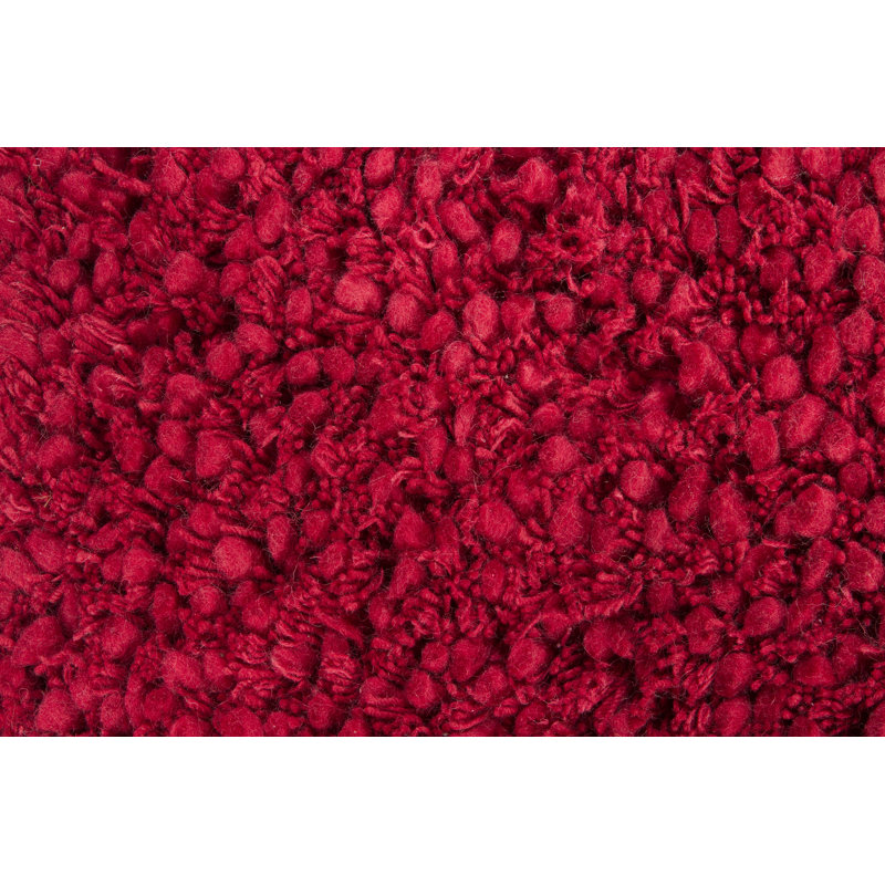 Eastwood Authentic Handmade Shag Wool Red Solid Area Rug, Rectangle 2' x 3'