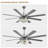 Terriek 72" Chrome Ceiling Fans with Lights and Remote, 6 Speed Reverisble DC Motor Large Motor Modern Ceiling Fan-868463038
