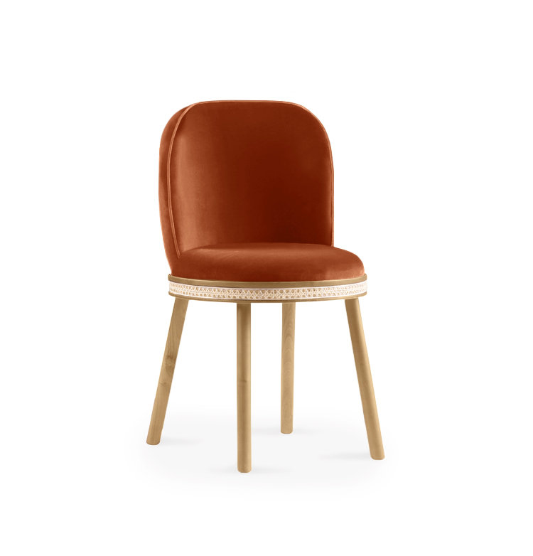 Alma Upholstered Dining Chair, Fire