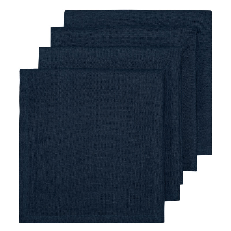 Linen Square Napkins, Navy