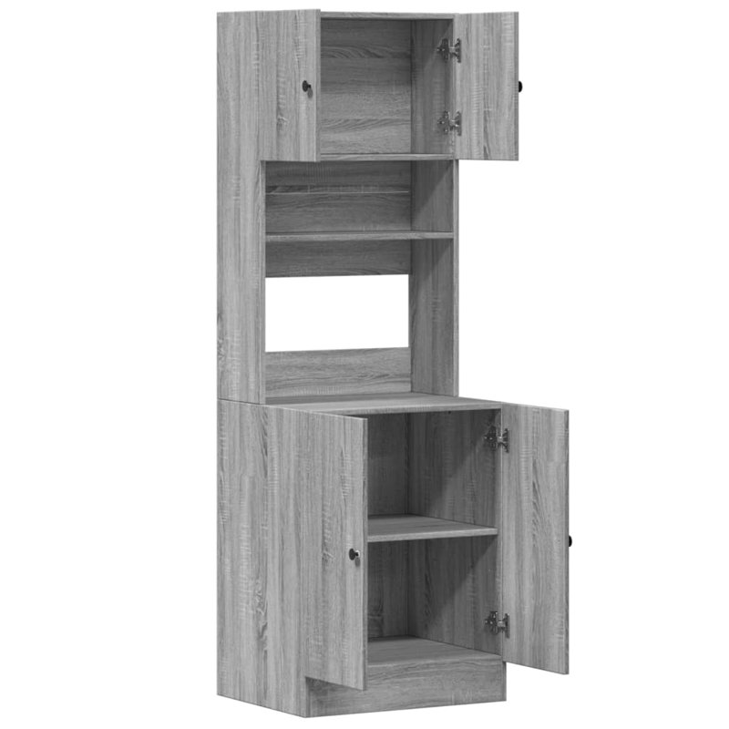 Kitchen Cabinet 60X50x180 Cm Engineered Wood, Grey Sonoma