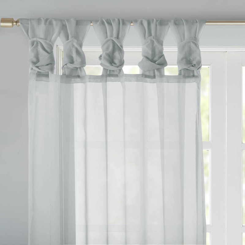 Paire de rideaux transparents Baisden Lester , Gris clair, L 50 po x L 95 po