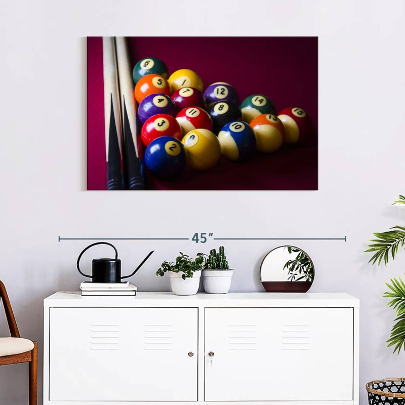 " Red Pool Table ", 24" H x 36" W x 1.25" D