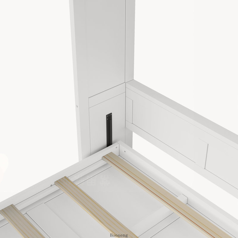 Lit escamotable double pliable en armoire, blanc, Twin, White