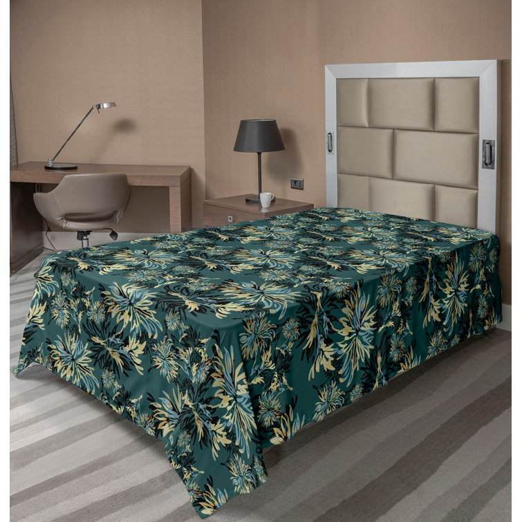Drap plat à motif floral bohème Ambesonne