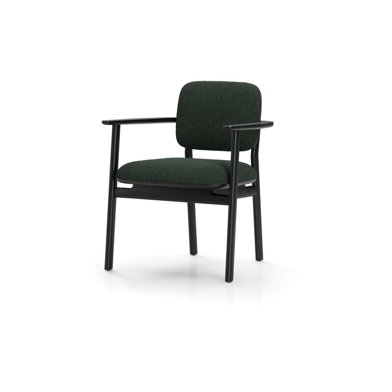 Fauteuil Marea, Chêne noir, Rouleau de laine H3219-7A