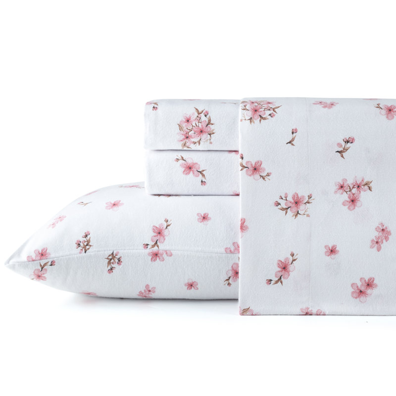 Ensemble de draps en flanelle 180g Pointehaven, Très grand, Sakura