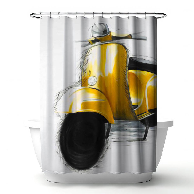 Shower Curtain TR40 – Polyester Shower Curtain, Dye Sublimation Print, 71" W × 74" L