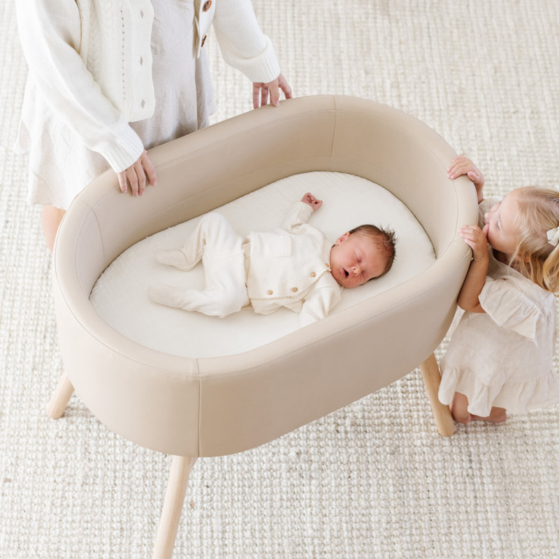 babyletto x GATHRE Capsule Bassinet, Beige