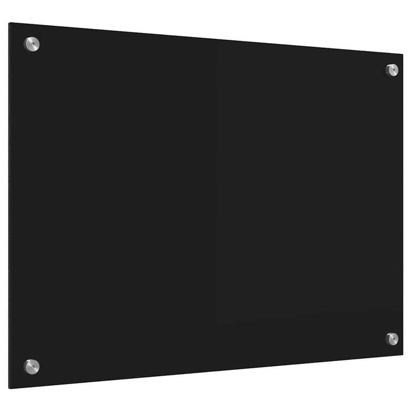 Vidaxl Kitchen Backsplash Tempered Glass Surface Modern Decor Home Style Chic, 70cm H x 50cm W, Black