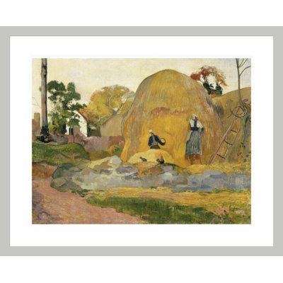 «Les meules jaunes ou La moisson blond» par Paul Gauguin - Estampe numérique encadrée