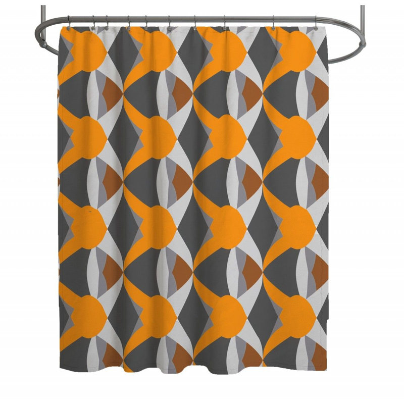 Rideau de douche géométrique - Décoration de salle de bain - 13112, H 83 po x l 70 po